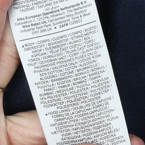 Nike Men's Blue Pullover Hoodie M, Logo Accent