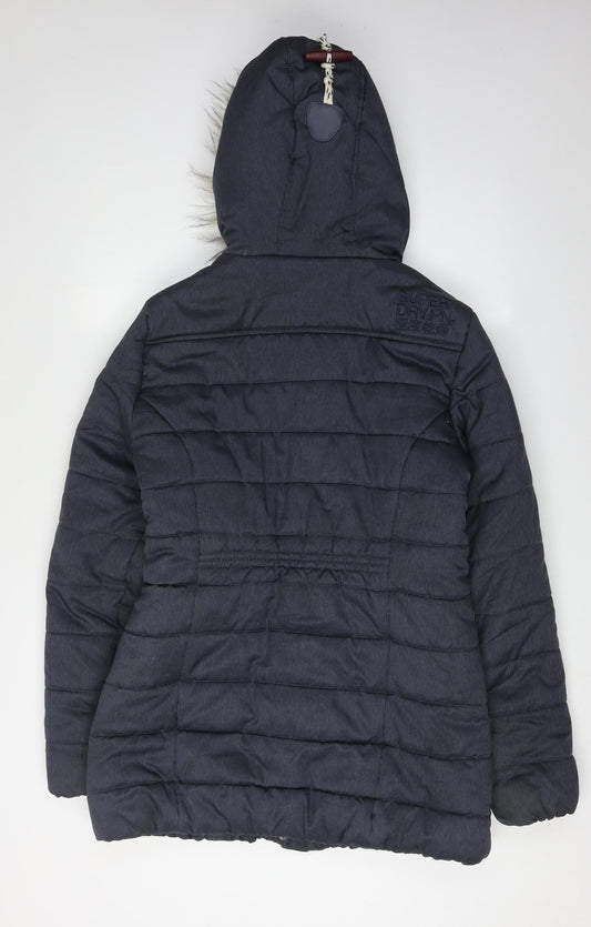 SuperDry Women's Black Puffer Jacket, Size M, Winter