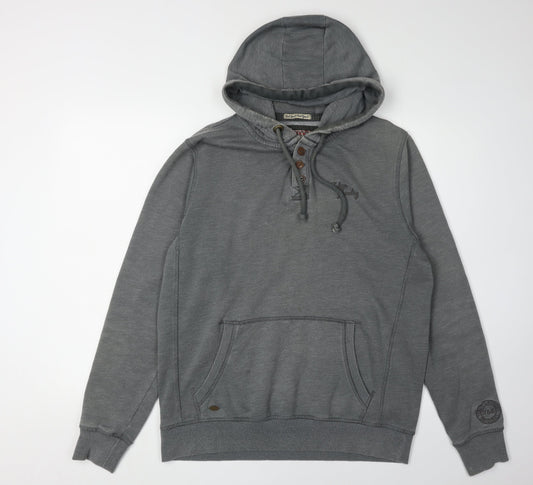 Tokyo Laundry Men's Grey Henley Hoodie Size M
