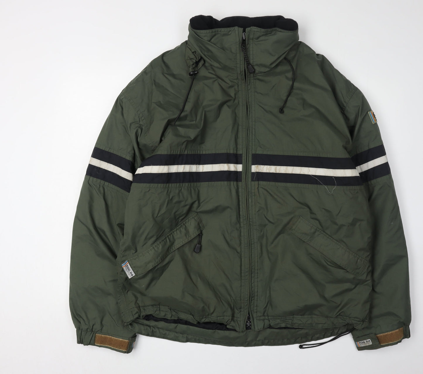 TOG 24 Men's Green L Puffer Jacket Hooded Casual