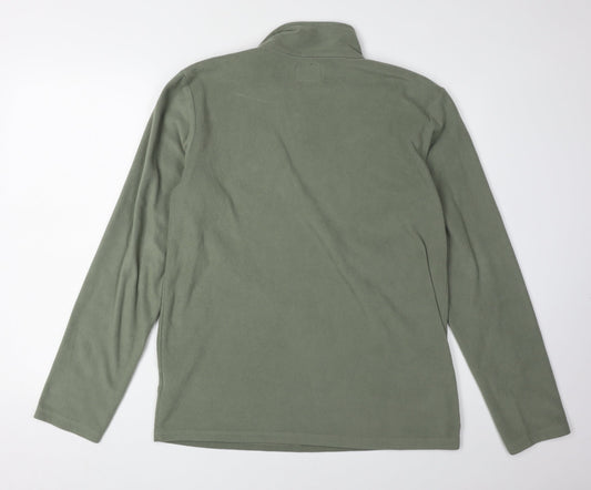 Mountain Warehouse Men's Green 1/4 Zip Fleece Sweatshirt S