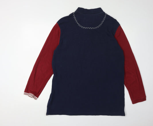 Adidas Men's Blue Long Sleeve Polo Shirt - Size L