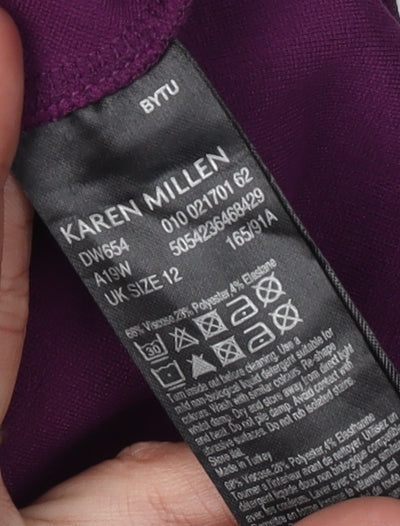 Karen Millen Women's Purple Strappy Dress Size 12