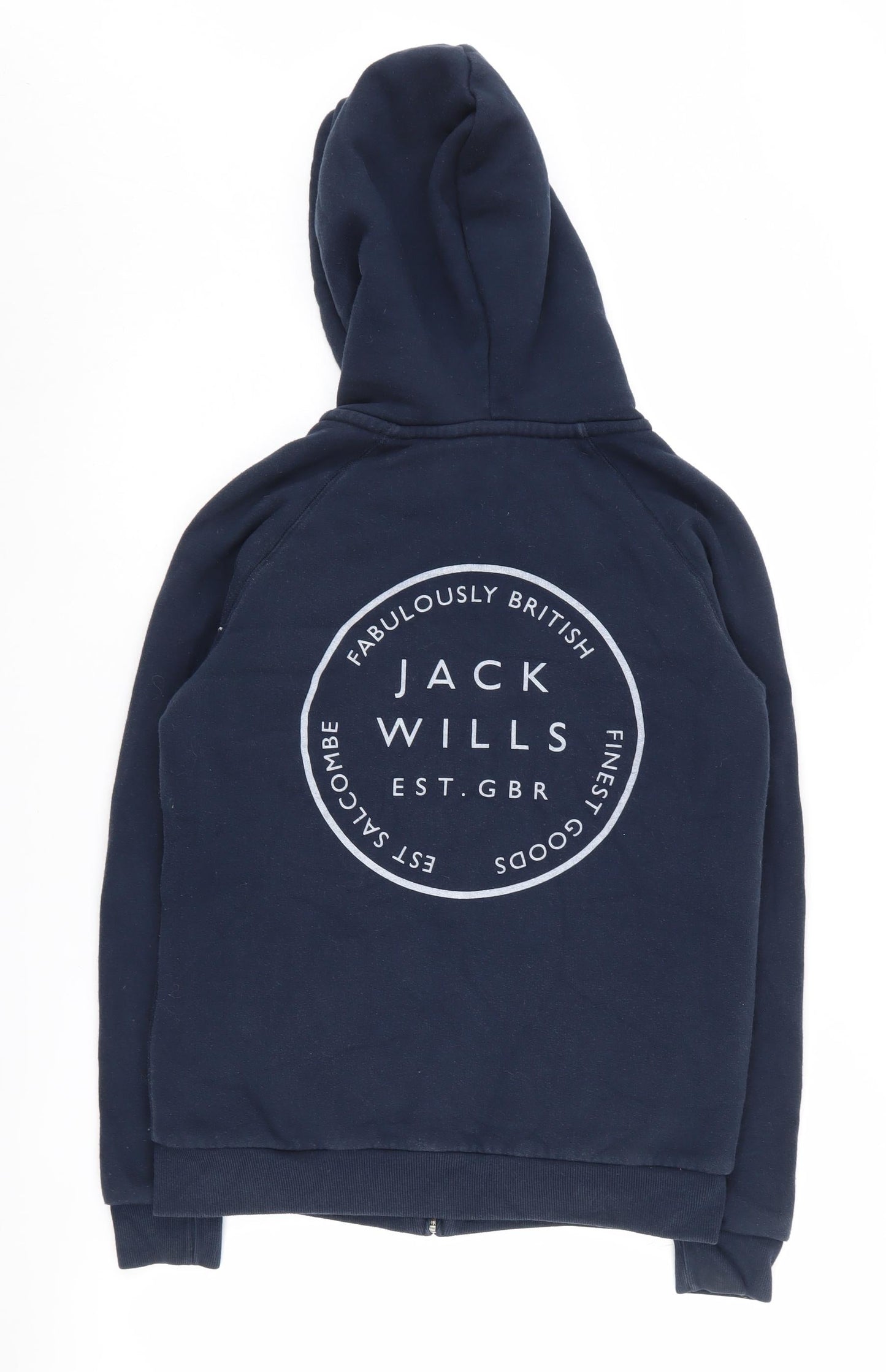 Jack Wills Women's Blue Full Zip Hoodie Size 12