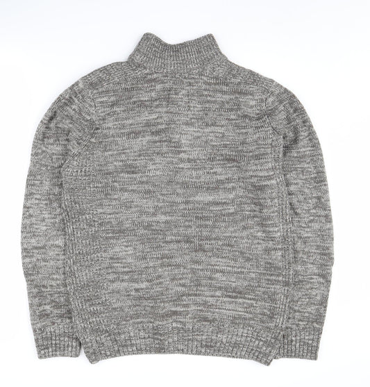 Brave Soul Men's Grey Henley Jumper Size L