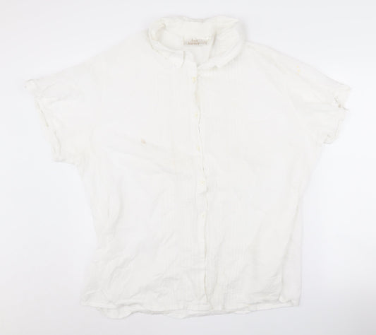 Womens UK Size 22 Ann Harvey White 100% Cotton Button-Up