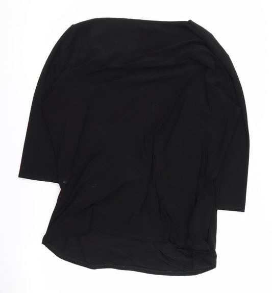 Bassini Women's Black Floral Top XL