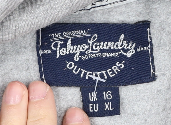 Tokyo Laundry Women's Grey Hoodie Size 16 - Casual Comfort