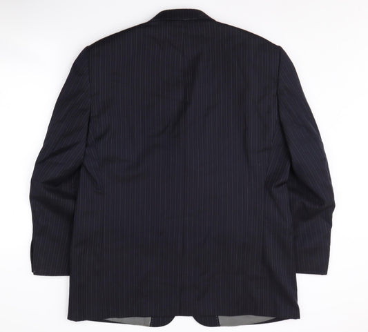 Pierre Cardin Men's Blue Wool Blazer 42S Stripe Jacket