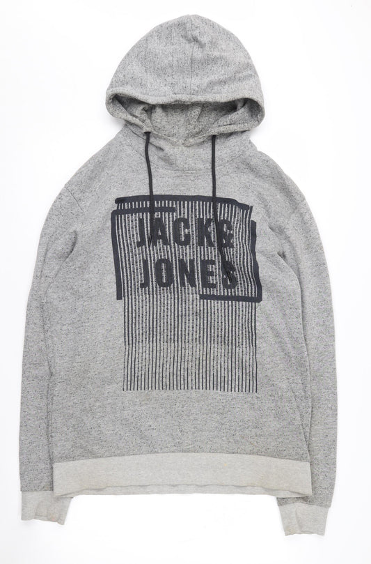 Mens UK L Regular JACK & JONES Grey Pullover Hoodie