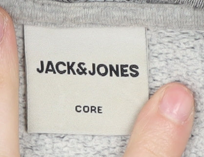 Jack & Jones Men's Grey Pullover Hoodie, Size L