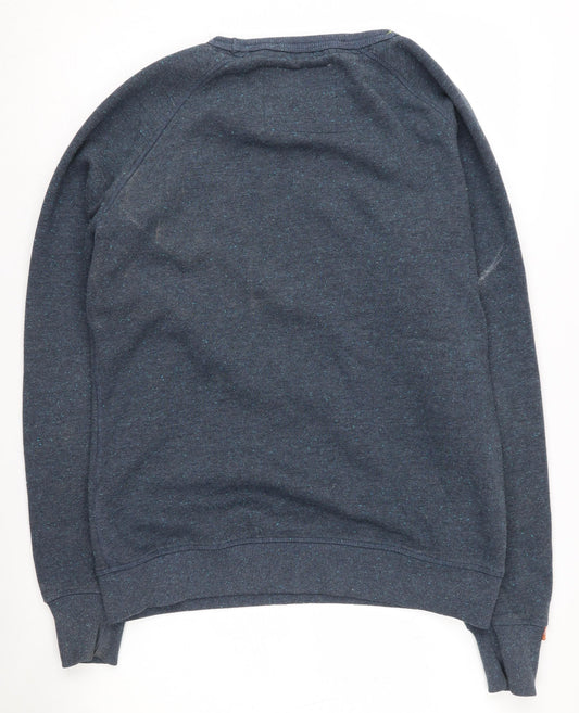 SuperDry Men's Blue Graphic Print Pullover Sweatshirt L