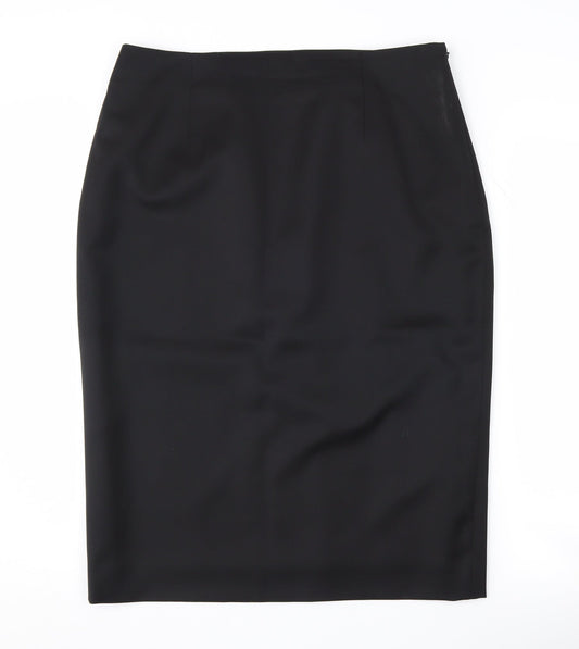 Jaeger Women's Black Midi Pencil Skirt UK 14