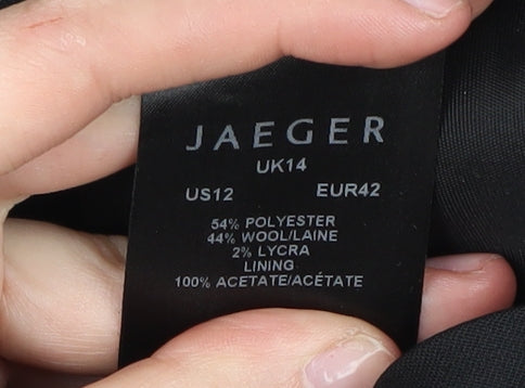 Jaeger Women's Black Midi Pencil Skirt UK 14