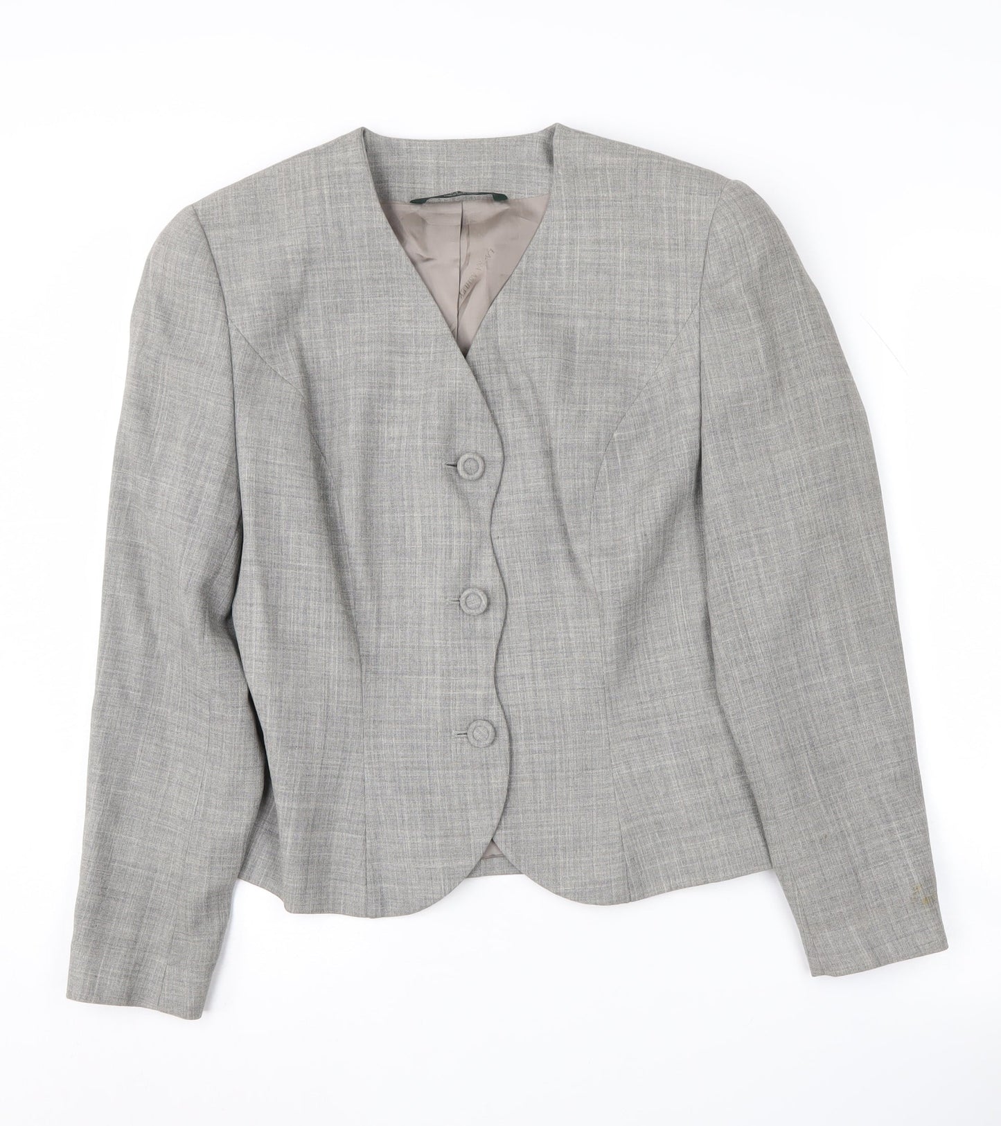 Laura Ashley Women's Grey Wool Blazer, UK Size 12