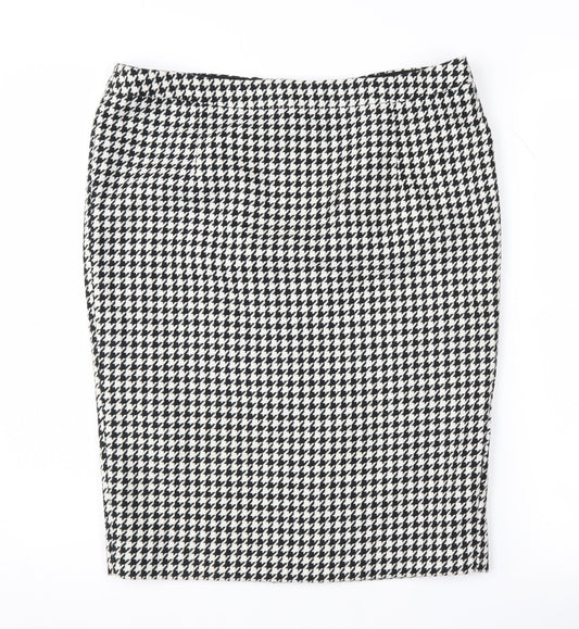 Jaeger Women's Black White Geometric Pencil Skirt Size 14
