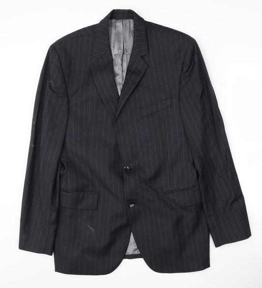 Mens 40 Chest Regular Austin Reed Black Two-Button Blazer