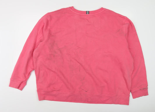 Womens UK M Regular Joules Pink Pullover Sweatshirt
