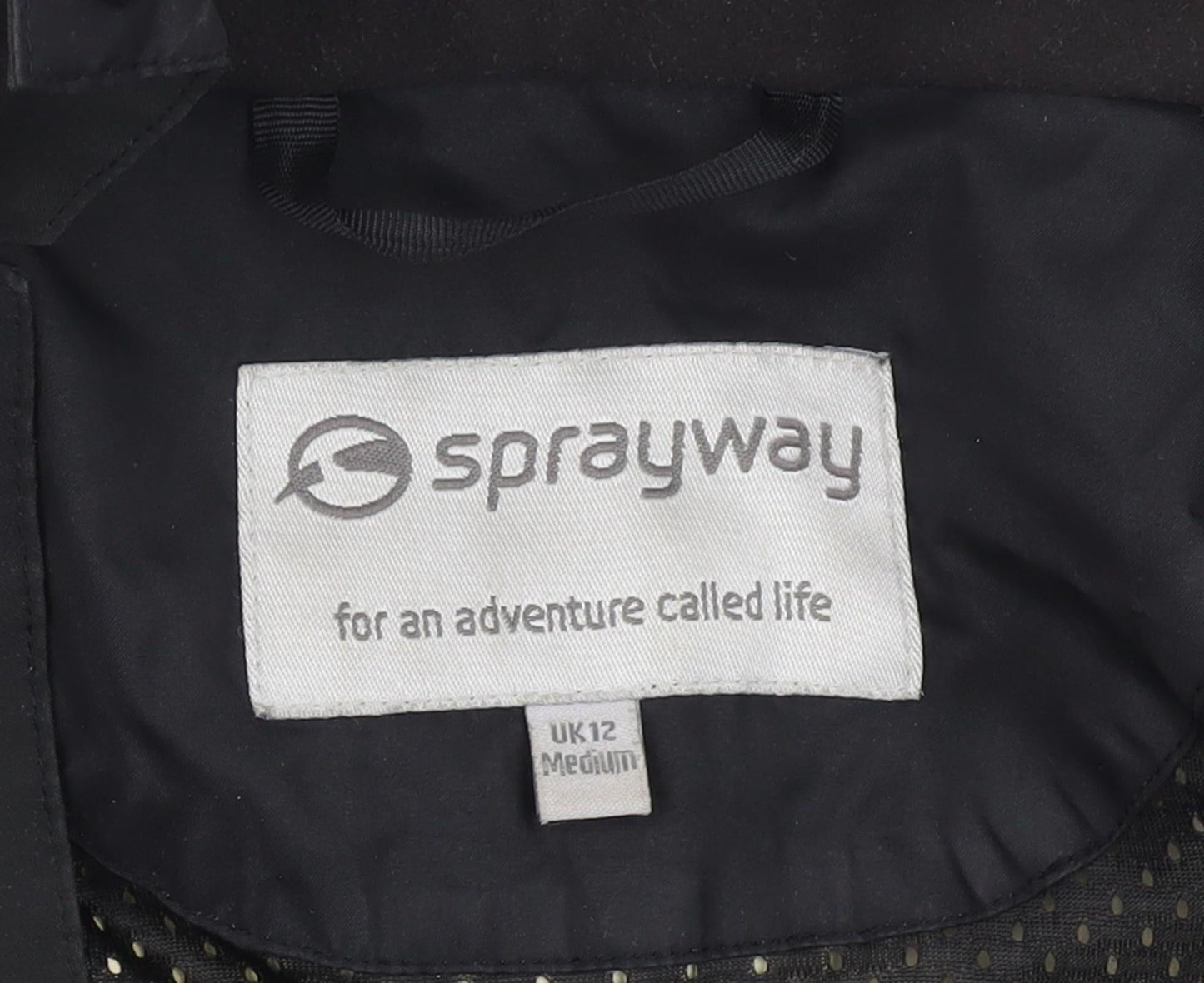 Sprayway Women's Black Waterproof Hooded Rain Jacket Size 12
