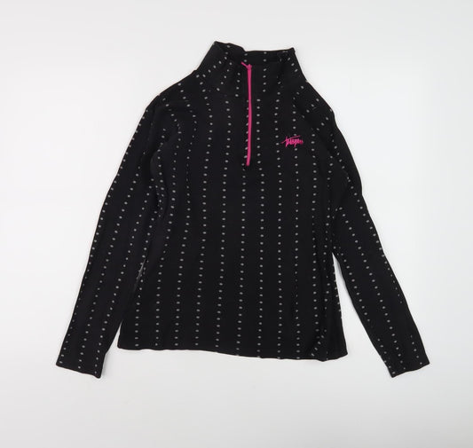 Trespass Women's Black Henley Sweatshirt, S, Polka Dot