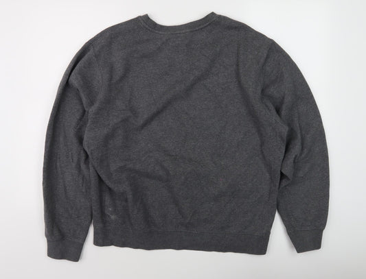 Nike Men's Grey Pullover Sweatshirt M - Logo Accent