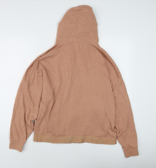 Womens UK M Regular Calvin Klein Brown Full Zip Hoodie