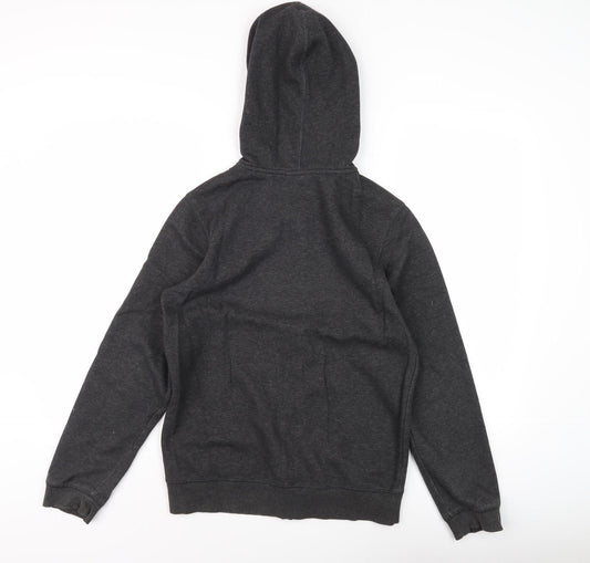 Puma Boys Black Full Zip Hoodie Size 14 Graphic Print