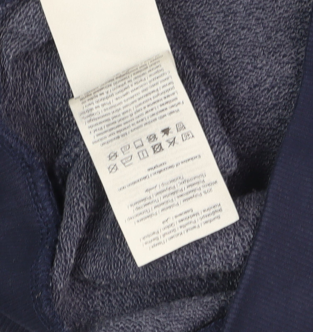 Brand and care label for Jack & Jones boys’ blue pullover sweatshirt 11-12 years