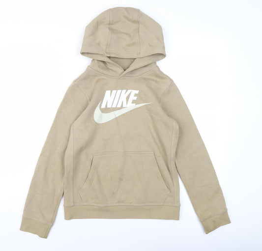 Nike Beige Pullover Hoodie, Size M, Unisex Adults