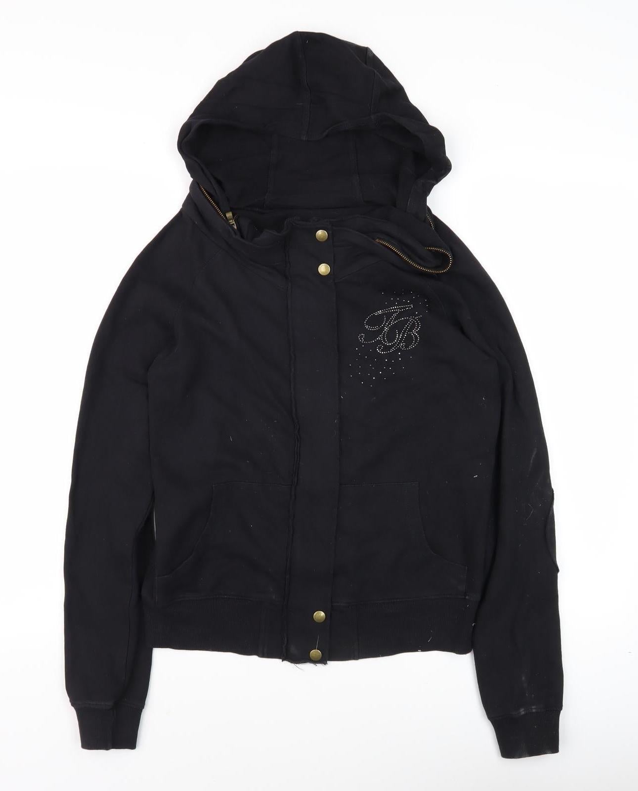 Ted Baker Women's Black Hoodie, Size S, Embellished Accent