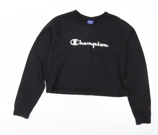 Champion Unisex Black Pullover Sweatshirt L