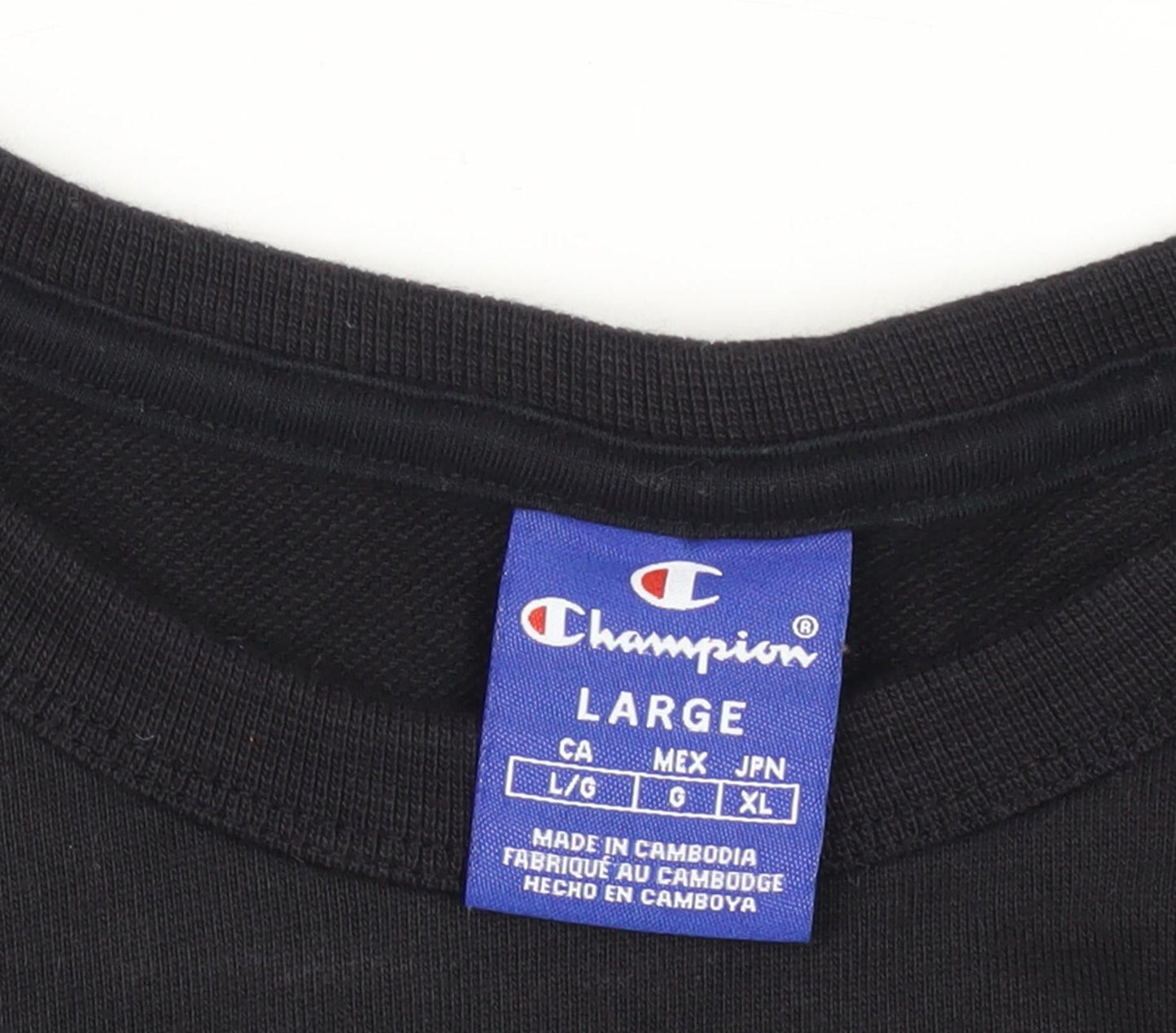 Champion Unisex Black Pullover Sweatshirt L