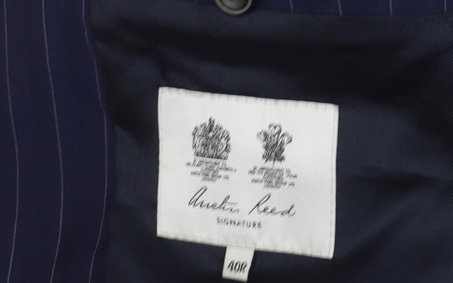 Austin Reed Men's Blue Pinstripe Wool Blazer, 40R