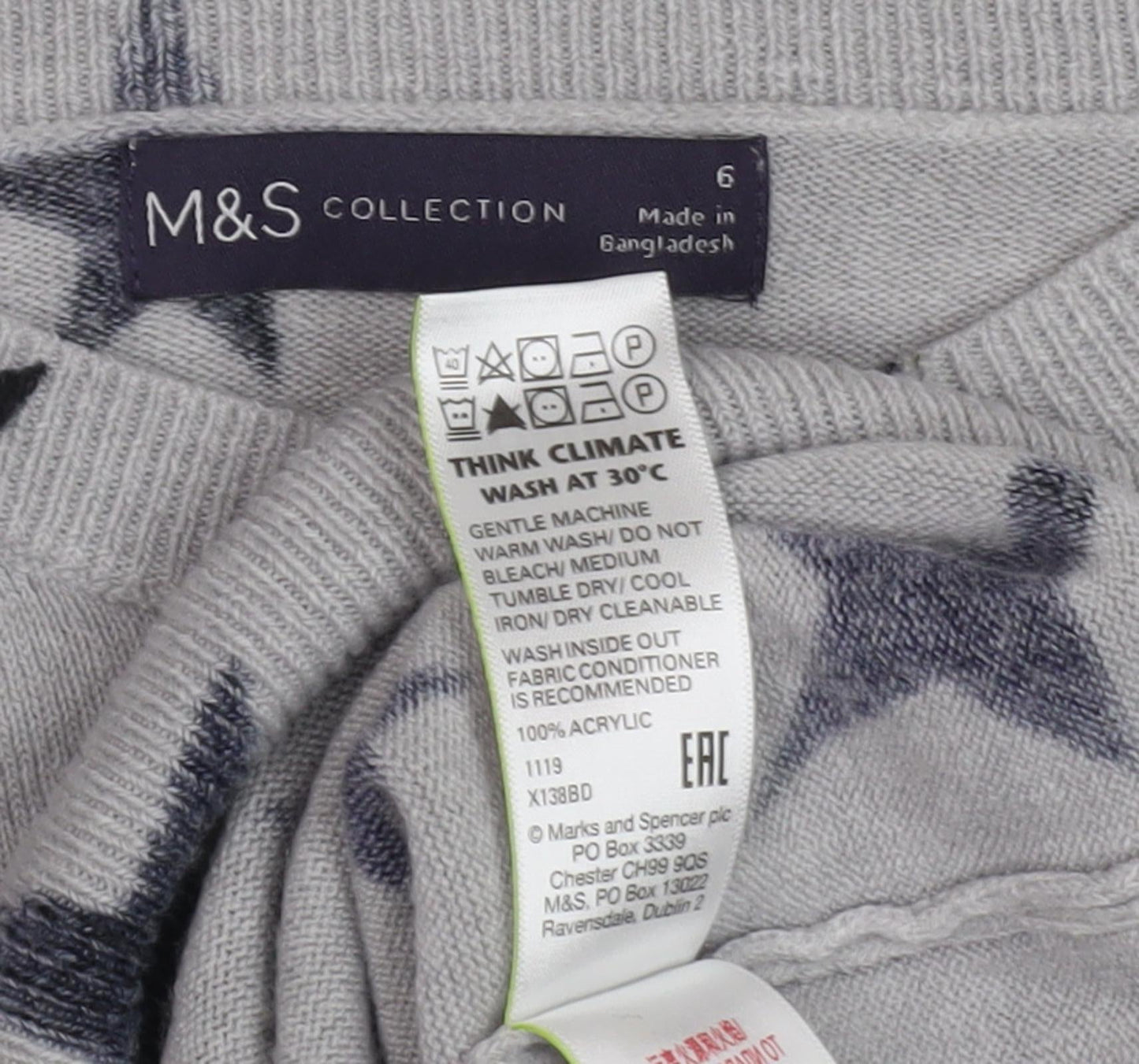 Marks and Spencer Women's Grey Star Jumper Size 6