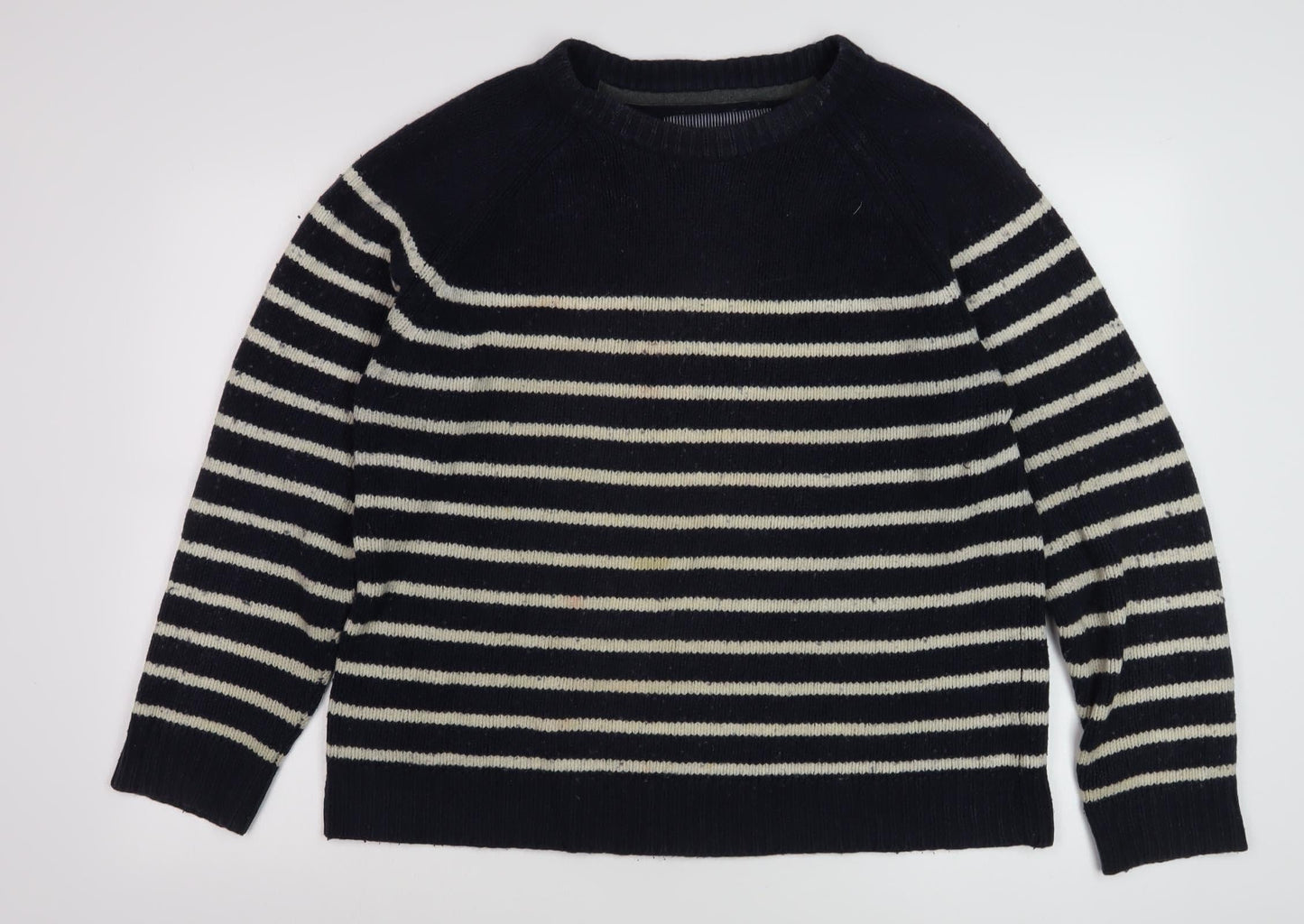 Fat Face Men's Black Wool Pullover Jumper Size L