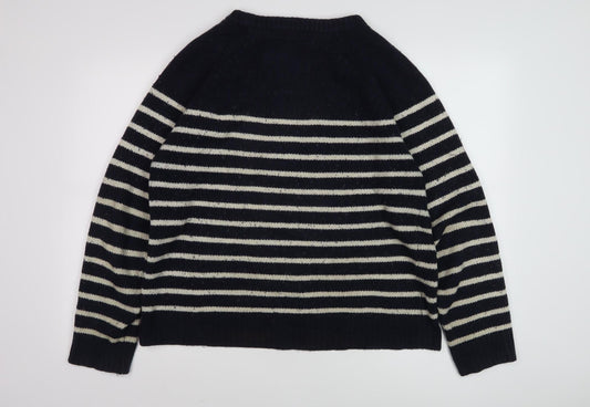 Fat Face Men's Black Wool Pullover Jumper Size L