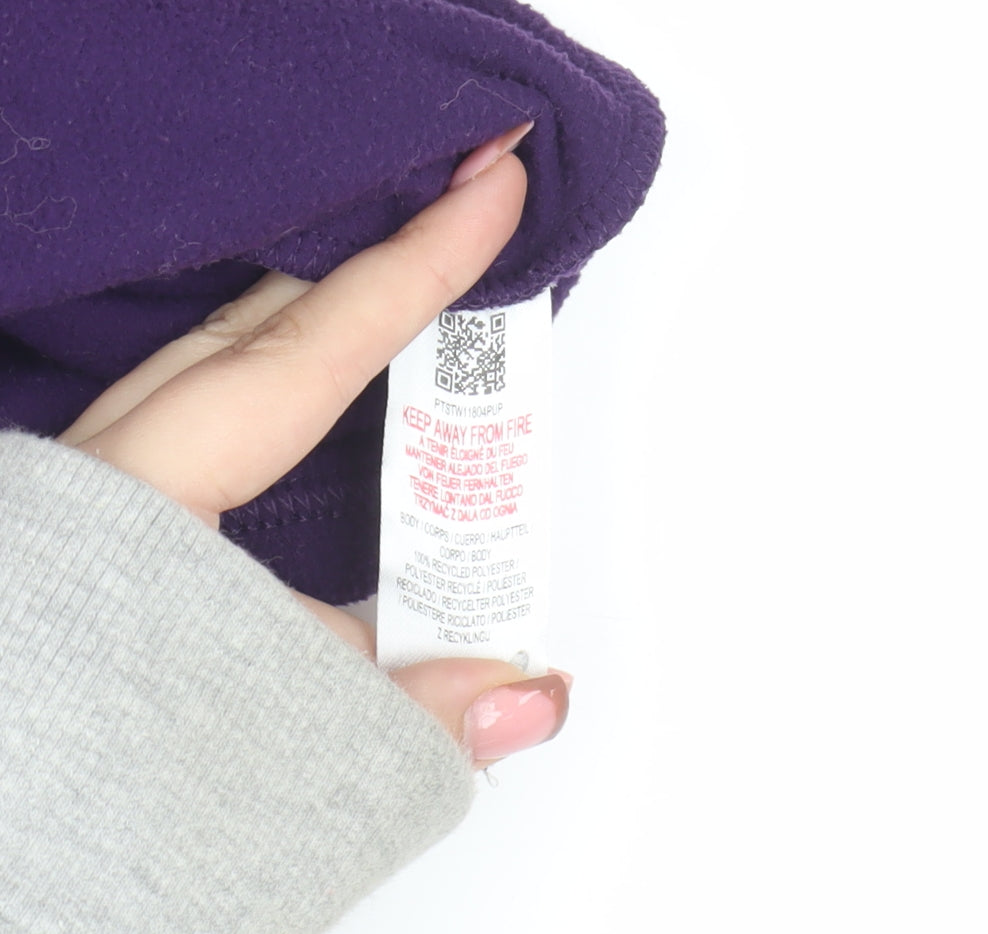 Brand and care label for Peter Storm Women's Purple Fleece Jacket, size 10