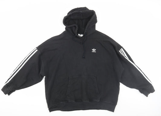 Additional front view of Adidas Men's Black Pullover Hoodie XS - Logo Accents