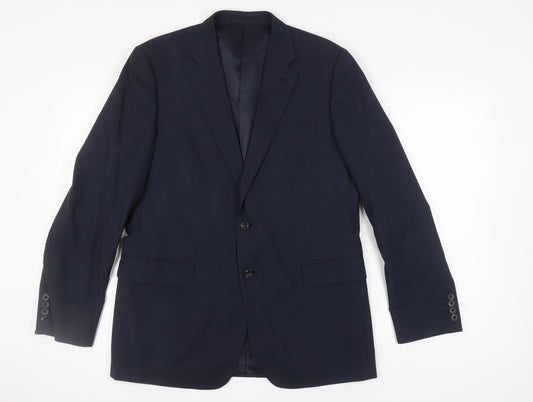 Jaeger Men's Blue Wool Blazer 42R Formal Jacket