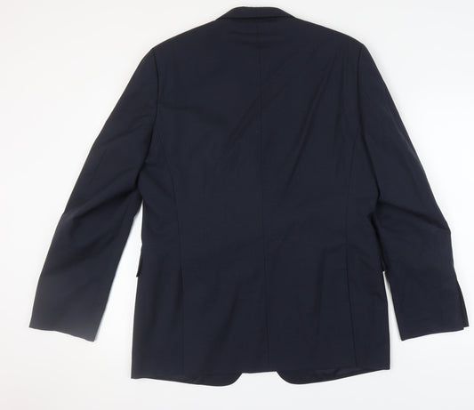 Jaeger Men's Blue Wool Blazer 42R Formal Jacket