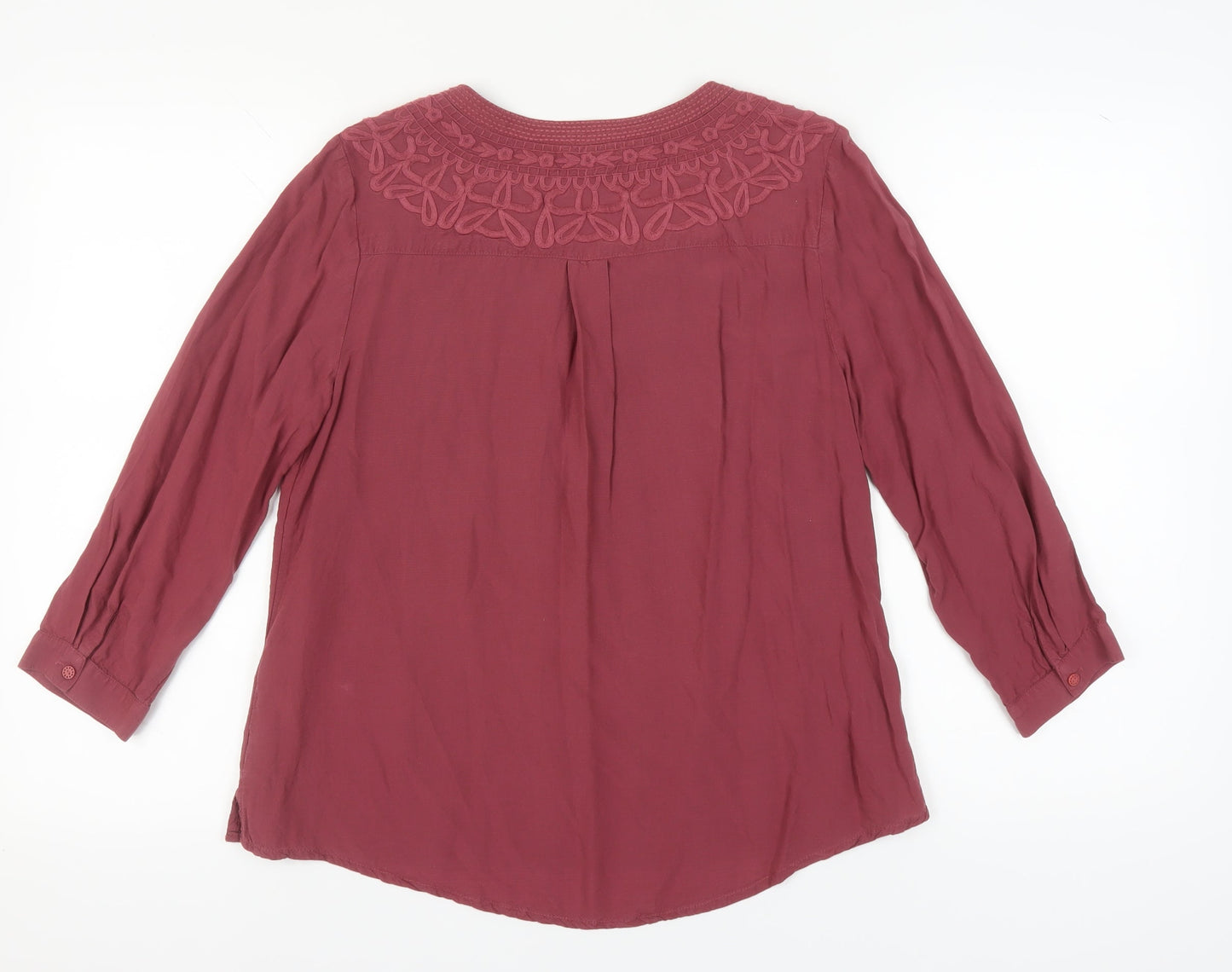 White Stuff Women's Red Embroidered Blouse Size 12