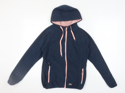 Trespass Women's Blue Hooded Fleece Jacket Size 10