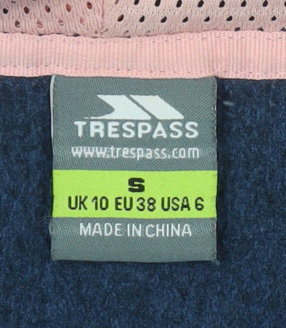 Trespass Women's Blue Hooded Fleece Jacket Size 10