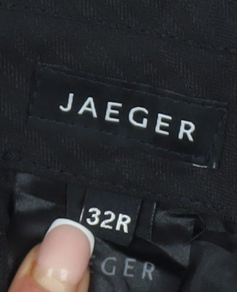 Jaeger Men's Blue Striped Wool Trousers 32R