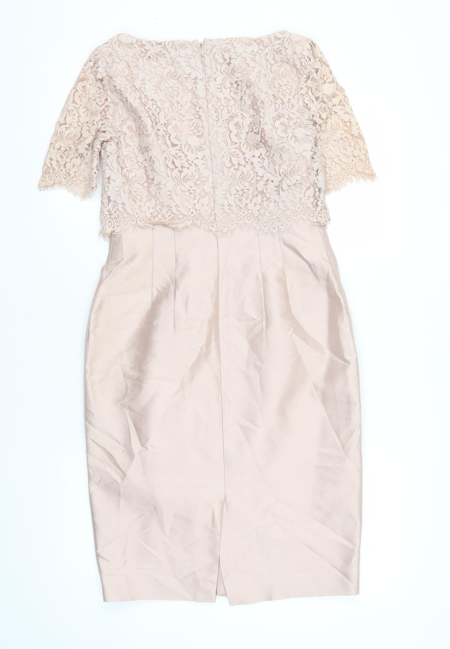 Hobbs Women's Beige Sheath Dress, Size 8, Formal Elegance