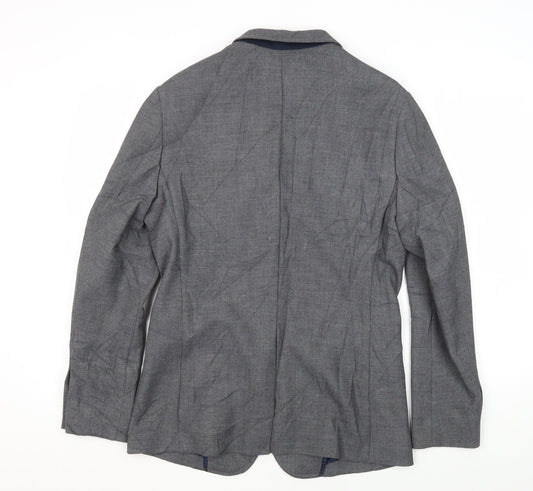 Jack & Jones Men's Grey Blazer, Size 48, Notch Lapel