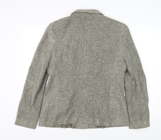 Jaeger Women's Grey Tweed Blazer - Size L