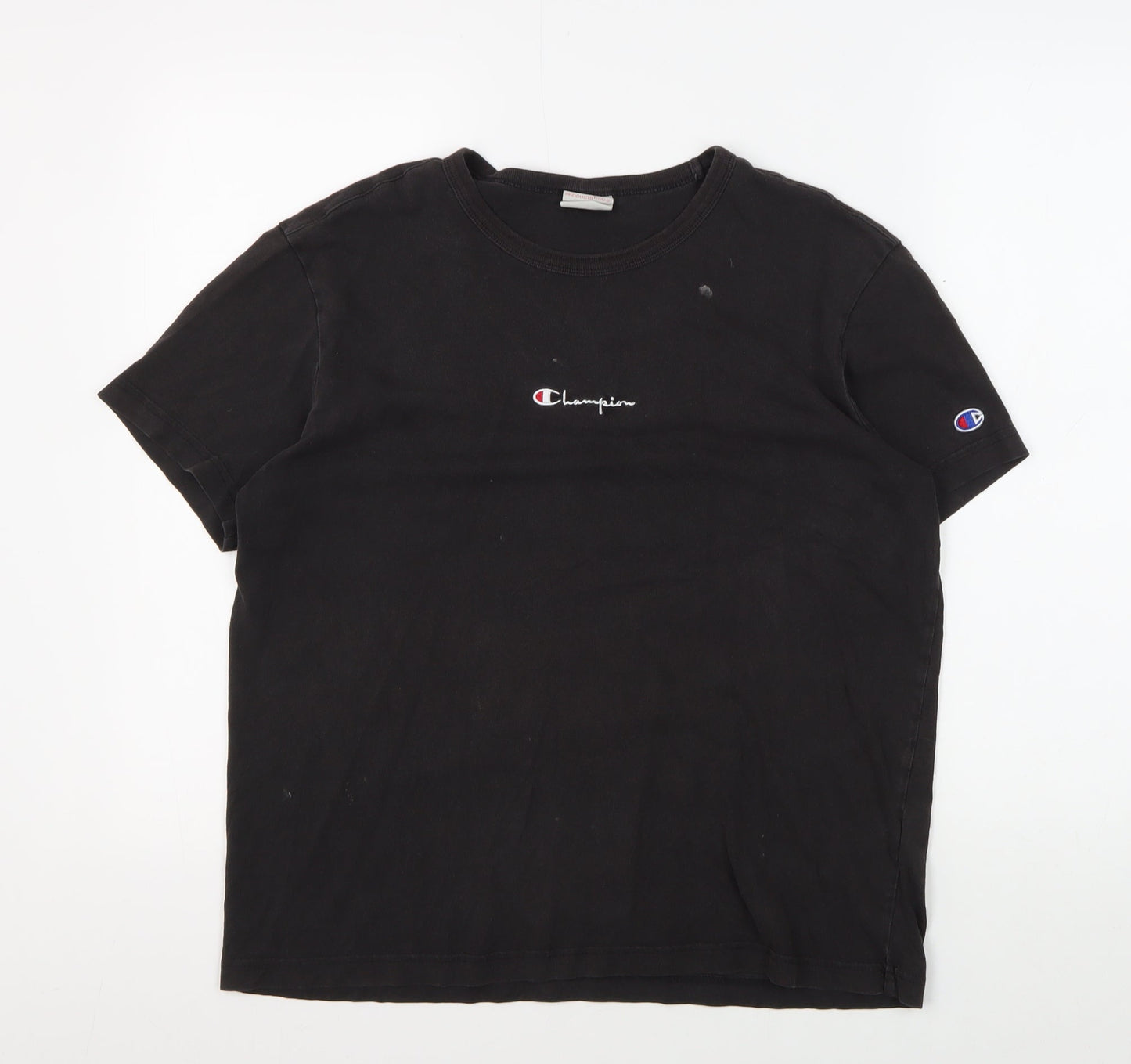 Champion Men's Black Small Logo Tee