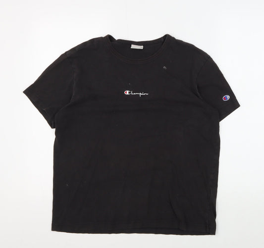 Champion Men's Black Small Logo Tee