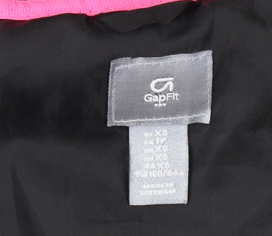 Brand and care label for GapFit Women's Black XS Track Jacket with Hood
